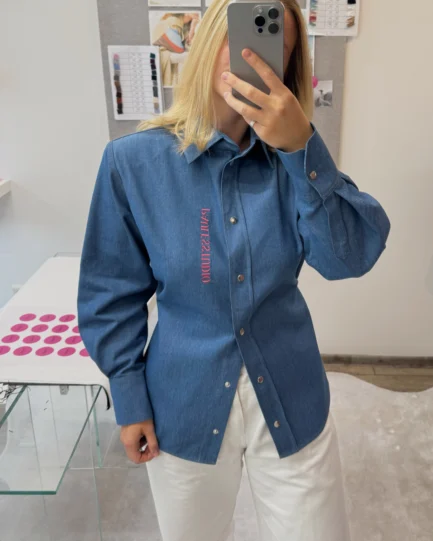 Džinsiniai marškiniai su petukais